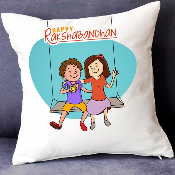 GRABADEAL Beautiful Happy Raksha Bandhan Cushions gift for Sisters